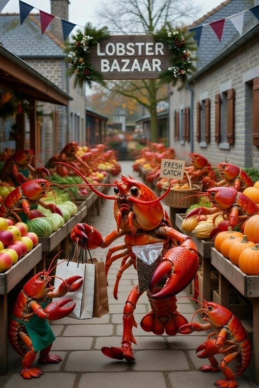 Temporary Lobster Bazaar mascot placeholder